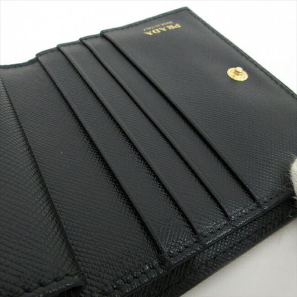 Prada Lipstick Bifold Wallet Black Saffiano - Picture 11 of 12